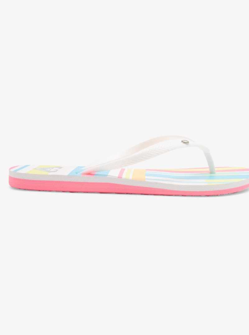 White/Stripe Roxy Bermuda Sandals | KUDQRC543