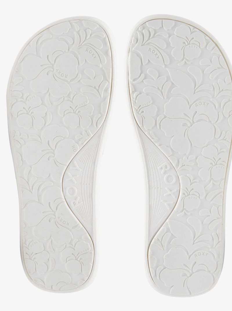 White/Stripe Roxy Slippy Water-Friendly Sandals | NYRHUC643