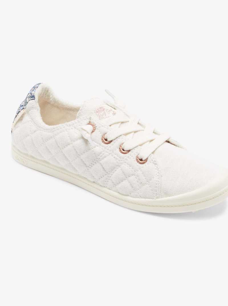 White/White/C Blue Roxy Bayshore Shoes | PKODFX379