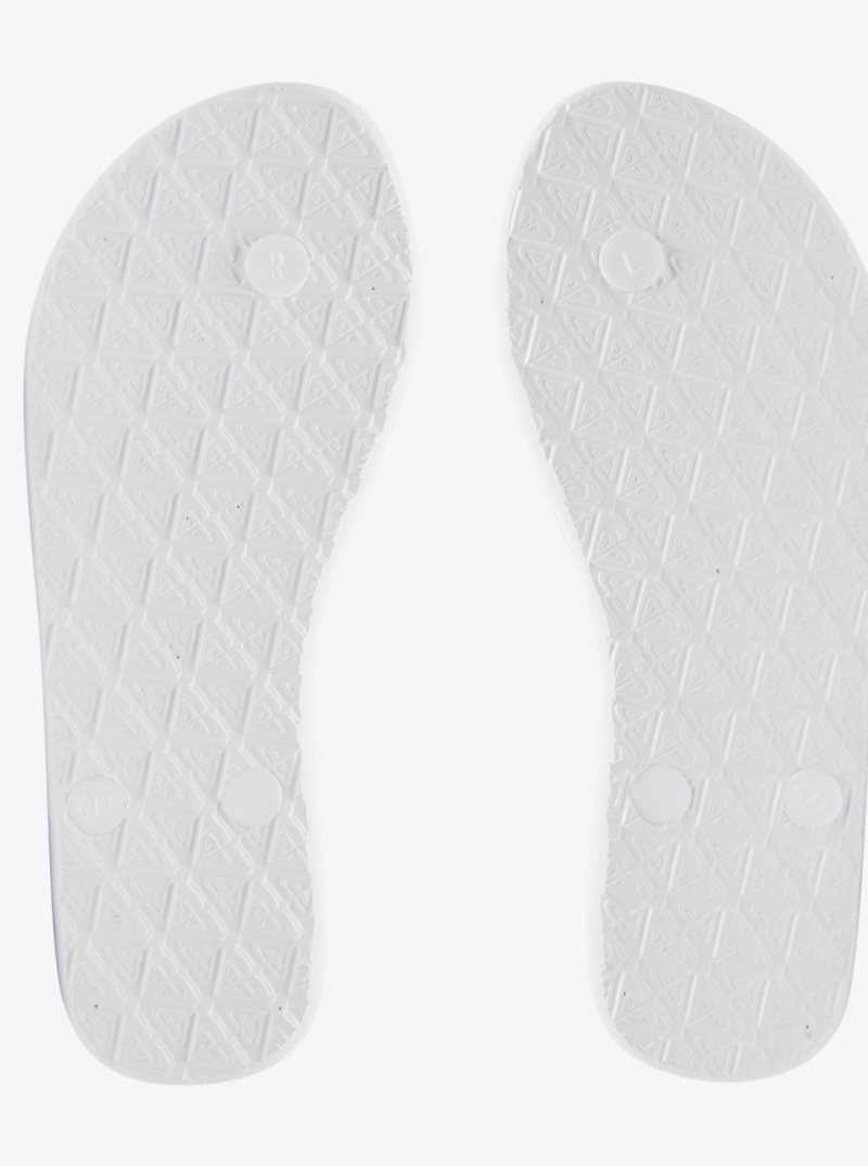 White/White Print Roxy Viva Stamp Flip-Flops | NPEMOF518