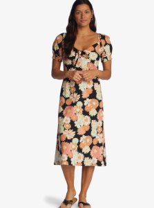 Anthracite Boogie Chillen Roxy Summertime Feeling Midi Dress | RNJIUD528