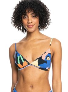 Anthracite Flower Jammin Roxy Color Jam Triangle Bikini Top | QHJSZY240