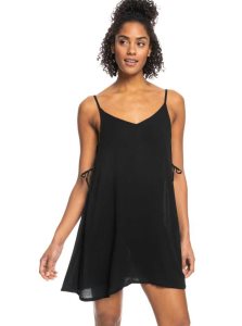 Anthracite Roxy Beachy Vibes Solid Beach Cover-Up Dress | INZTKY536