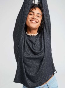 Anthracite Roxy Casual Vibe Long Sleeve Pocket T-Shirt | DULHJA328