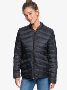 Anthracite Roxy Coast Road Puffy Zip-Up Jacket | KQUVXE845