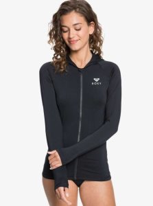 Anthracite Roxy Essentials Hooded UPF 50 Long Sleeve Rashguard | OGTXCY749