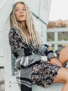 Anthracite Youpi Ditsy Roxy Summer Flow Printed Mini Dress | UHEFWX521