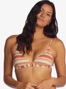 Baked Clay Endless Summer Stri Roxy Beach Classics Fixed Triangle Bikini Top | PZXVFC801