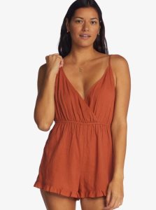 Baked Clay Roxy Honest Love Strappy Beach Romper | DKLJWC018