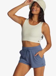 Bijou Blue Roxy Check Out Sweat Shorts | WMLFQD420