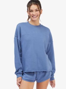 Bijou Blue Roxy Come Around Crewneck Sweatshirt | XCGRMJ098