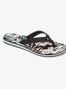 Black Multi Roxy Vista Loreto Flip-Flops | OKIZQT953