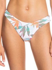 Bright White Floral Of Paradis Roxy Beach Classics Cheeky Bikini Bottoms | DEYQWH061