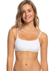 Bright White Roxy Quiet Beauty Bralette Bikini Top | RKGXFS276