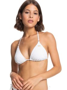 Bright White Roxy Quiet Beauty Triangle Bikini Top | DPFYBN589