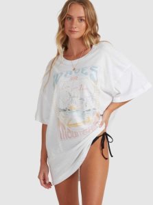 Bright White Roxy Sweet Jane Oversized T-Shirt | NJTGOY731