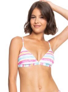 Bright White S Sun Struck Roxy Island In The Sun Triangle Bikini Top | HWXRIB908