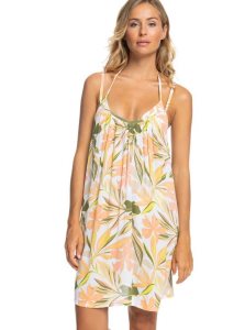 Bright White Subtly Salty Mult Roxy Summer Adventures Mini Dress | LPHNCT031