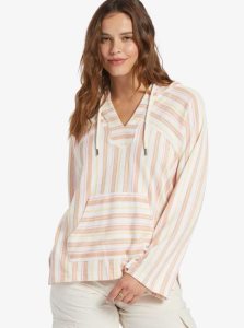 Cork Sunny Side Stripe Roxy Wild And Free Poncho Style Hoodie | AGOEYT053