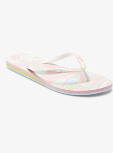 Crazy Pink/Soft Lime Roxy Portofino Flip-Flops | TNQDUG326