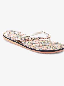 Dc Navy/Green Roxy Portofino Flip-Flops | HSPFVO417