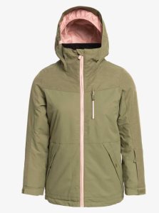 Deep Lichen Green Roxy 4-16 Presence Insulated Parka Snow Jacket | TEZMQB813