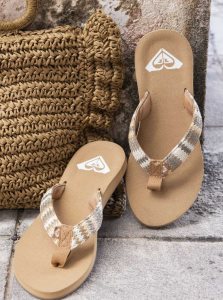 Fall Leaf Multi Roxy Porto Raffia Flip-Flops | IFPWBC986