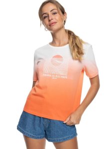 Fusion Coral Roxy Biarritz Vibes Short Sleeve T-Shirt | GUCMZH153