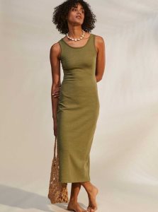 Loden Green Roxy Good Keepsake Strappy Midi Dress | JGOQTU574