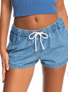 Medium Blue Roxy New Impossible Denim Shorts | DXHMPI825