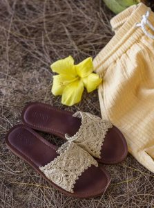 Natural Roxy Kaia Slim Slide Sandals | KWEMRG104