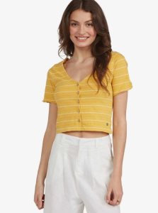 Ochre Beachy Yarn Roxy Uncomplicated Mind Button Up Top | AVICSM758