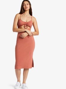 Redwood Burl Roxy Wavey Baby Rib Knit Dress | ZUXJTI342