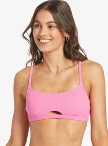 Shocking Pink Roxy Hawaiian Heat Bralette Bikini Top | UIQLCO627