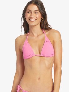 Shocking Pink Roxy Hawaiian Heat Elongated Triangle Bikini Top | BEJCMR459