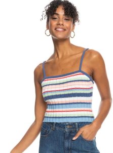 Snow White Horiz The Line Up Roxy Dream Sign Stripe Knit Tube Top | CFZKXV963