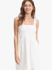 Snow White Roxy Hanging 10 Off The Shoulder Mini Dress | YFXBVZ124