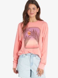 Tea Rose Roxy Sunset Photo Oversized Long Sleeve T-Shirt | UCBZIF863