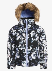 True Black Black Flowers Roxy 4-16 American Pie Insulated Snow Jacket | MSNQRI679