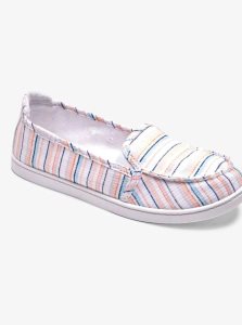 White/Pink/Multi Roxy Minnow Slip-On Shoes | SLEBUQ604