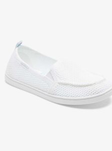 White Roxy Minnow Knit Slip-On Shoes | BHMEIC427