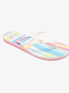 White/Stripe Roxy Bermuda Sandals | KUDQRC543